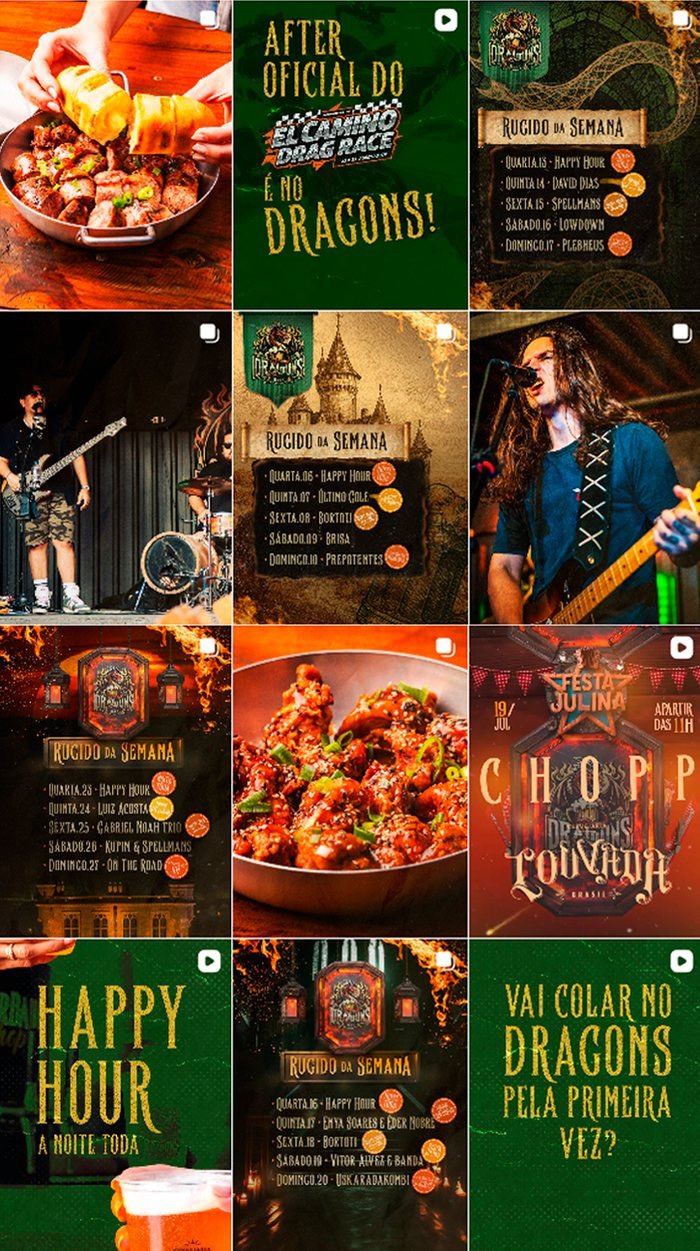 Feed do Instagram criado para a Dragons Beer