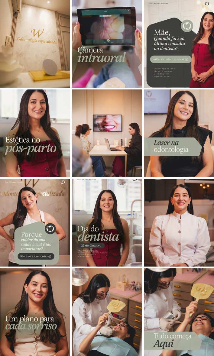 Feed do Instagram criado para a Dra. Wilyane Siqueira